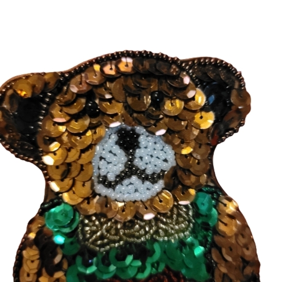 BEAR BOX Sequined Christmas bear box  holding gift for jewelry keys pill box - Picture 4 of 8